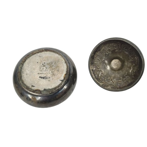 St Louis Silver Co Trinket Button Ring Jewelry Box w Lid Vanity Victorian Ornate - Picture 4 of 9